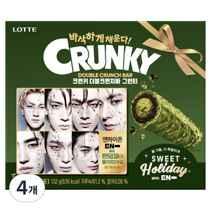롯데웰푸드 더블크런치바 그린티, 132g, 4개