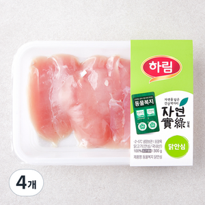 하림 자연실록 동물복지 인증 닭안심 (냉장), 300g, 4개