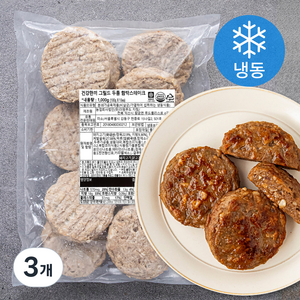 건강한끼 대용량 그릴드 두툼 함박 스테이크, 1kg, 3개