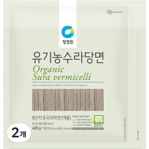 청정원 유기농 수라당면, 400g, 2개