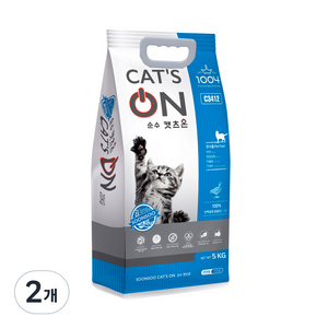 캣츠온 전연령 순수 고양이사료, 오리, 5kg, 2개