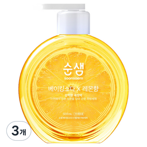 순샘 베이킹소다 레몬 주방세제, 500ml, 3개