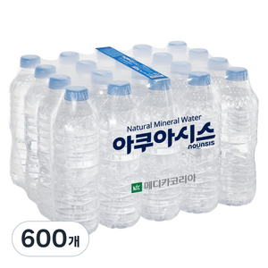 아쿠아시스 무라벨 생수, 500ml, 600개