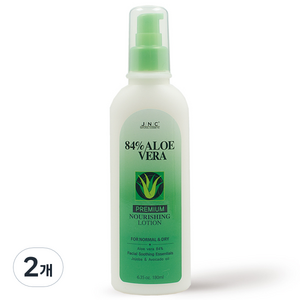 JNC 알로에베라 84%알로에베라 프리미엄 나리싱로션, 180ml, 2개