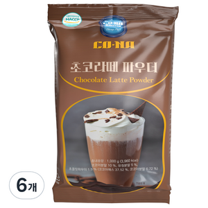 CONA 초코라떼 파우더 분말, 1kg, 1개입, 6개