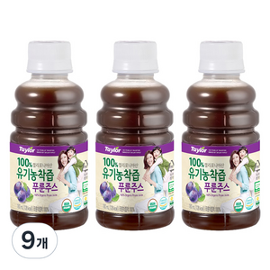 테일러 유기농 착즙 푸룬 주스, 180ml, 9개