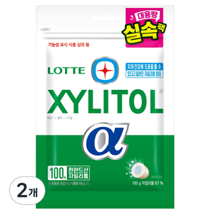 롯데자일리톨 알파 오리지날 추잉껌 리필, 195g, 2개
