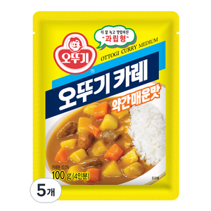 오뚜기 카레 과립형 약간매운맛, 100g, 5개