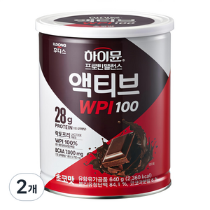 하이뮨 프로틴 밸런스 액티브 WPI100 초코맛, 640g, 2개