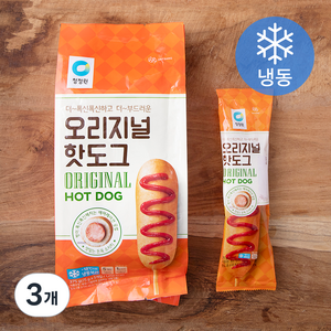 청정원 오리지널 핫도그 5개입 (냉동), 375g, 3개