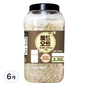 냉장고쏙 롤드 오트, 1.2kg, 6개