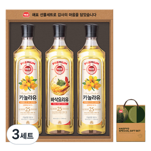 해표 고급유 10호 선물세트 + 쇼핑백, 3세트