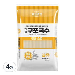 몽고식품 구포국수 진공소면, 3kg, 4개