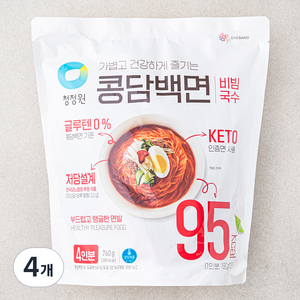 청정원 콩담백면 비빔국수 4인분, 760g, 4개