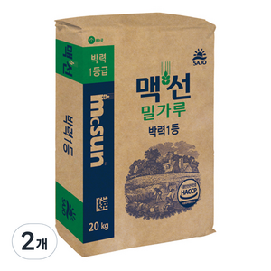 맥선 밀가루 박력1등, 20kg, 2개