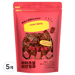 그린너트 아티즈널 피칸정과, 90g, 5개