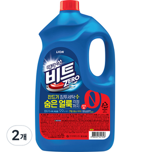 비트 제로 진드기 침투세탁 플러스 액상세제 일반용 본품, 4L, 2개