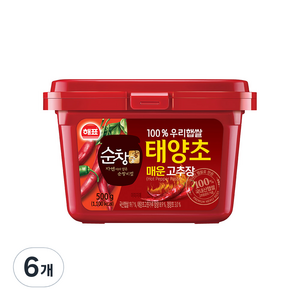 순창궁 우리햅쌀 태양초 매운고추장, 500g, 6개