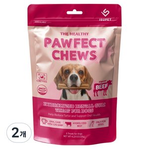 이수펫 파우 츄 강아지 가수분해 덴탈껌, 120g, 소고기맛, 2개