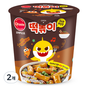 오테이스트 핑크퐁 아기상어 떡볶이 고소한 짜장맛, 116g, 2개