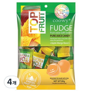 쿠위 탑플룻 퍼지 애플망고맛, 80g, 4개