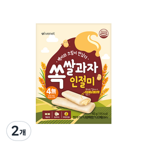 아이배냇 유아용 쏙쌀과자 40g, 인절미맛, 2개