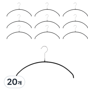 마와 논슬립 옷걸이 이코노믹 40/P, 블랙, 20개