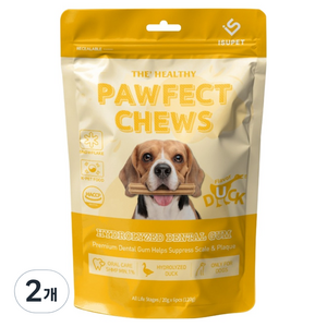이수펫 파우 츄 강아지 가수분해 덴탈껌, 120g, 오리고기맛, 2개