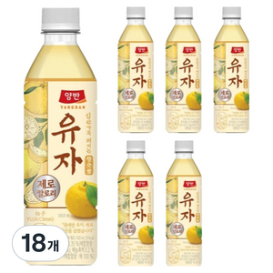 양반 유자 제로, 500ml, 18개