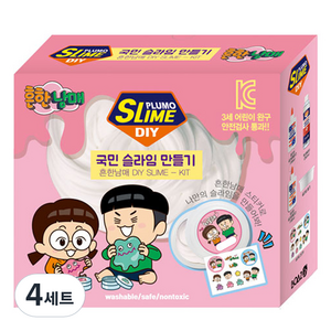 보아스린 흔한남매 국민슬라임 키트, 4세트, 혼합 색상
