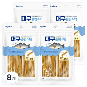 조이펫 강아지 대구 슬림스틱 간식, 황태, 70g, 8개