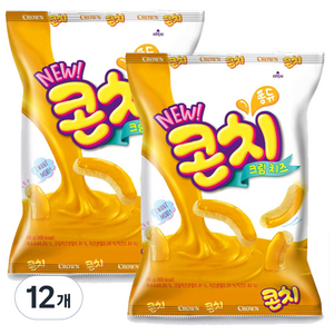 크라운 콘치 크림치즈 과자, 66g, 12개