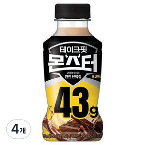 테이크핏 몬스터 초코바나나 근육이 마시는 완전 단백질, 350ml, 4개