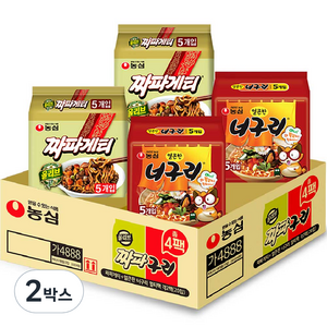 농심 짜파게티 10개 140g + 얼큰한너구리 10개 120g, 40개