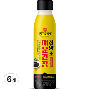 몽고간장 청양초 매운간장 아주매운맛, 330g, 6개