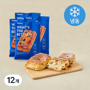 널담 고단백 저당 네모바게트 치즈올리브 (냉동), 90g, 1개입, 12개