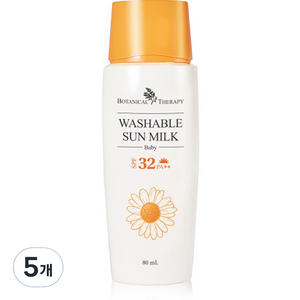 보타니컬테라피 베이비 워셔블 썬밀크 유아 선크림 SPF32 PA++, 80ml, 5개