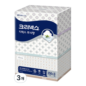 크리넥스 천연펄프 각티슈 디럭스 무늬향, 250매, 9개