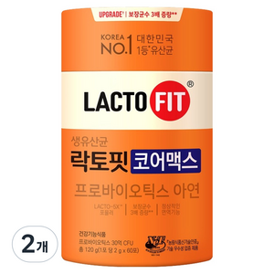 락토핏 생유산균 코어맥스 60p, 120g, 2개