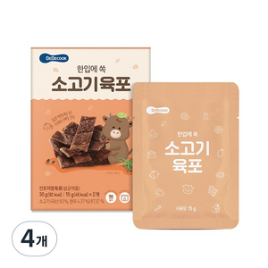 베베쿡 한입에 쏙 소고기 육포 2p, 4개, 30g