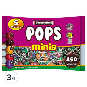 투시팝 팝스 미니스 캔디, 750g, 3개