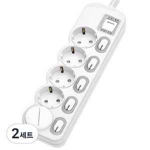 에코파워탭 LED 개별 과부하차단 멀티탭 전선형 5구 EPM-L305SS + 안전커버 랜덤발송, 1.5m, 랜덤 발송, 2세트