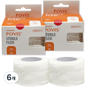 POVIS 수성 스테럴 플렉스 압박용 밴드 4cm x 4m, 1개입, 6개