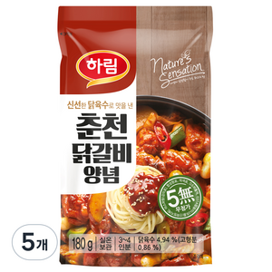 하림 춘천 닭갈비 양념, 180g, 5개