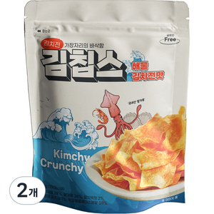 더다믐 김치부각 김칩스 해물김치전맛, 40g, 2개