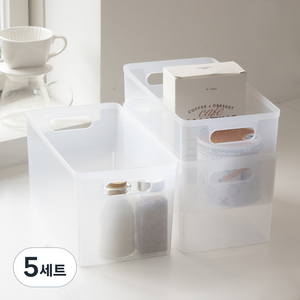 아임홈리빙 심플 바스켓 팬트리 수납함 심플세트 2호, 5세트, 투명
