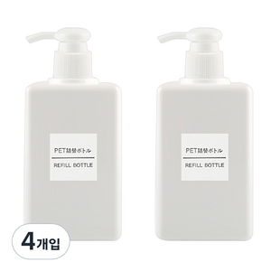 DM 뷰티 화장품 펌프 공병 450ml, 화이트, 4개