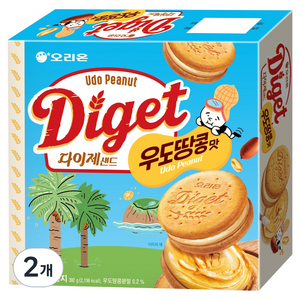 오리온 다이제샌드 우도땅콩맛 8p, 392g, 2개