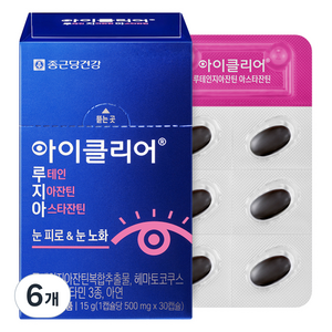 아이클리어 정품 루테인지아잔틴 아스타잔틴, 30정, 6개