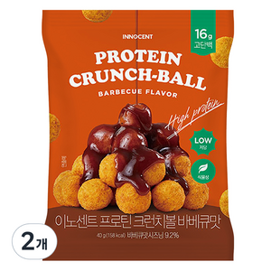 인테이크 이노센트 프로틴 크런치볼 바베큐맛, 40g, 2개
